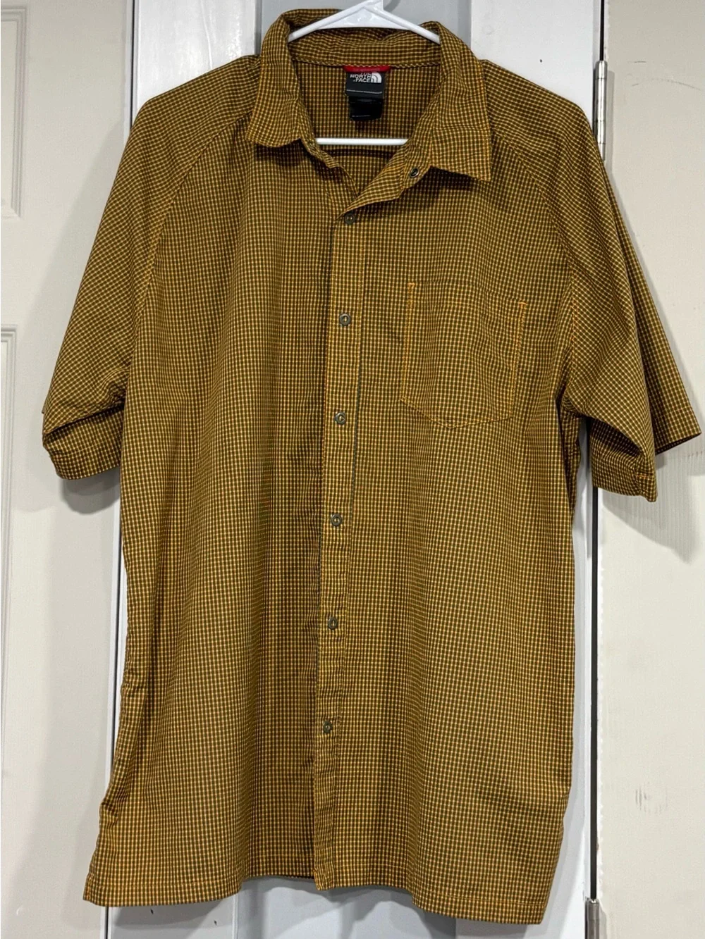 The North Face Men's Short-Sleeve Button-Down Shirt - Mustard Check